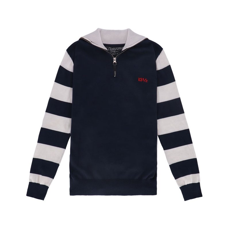 13 1/2 Outlaw half-zip sweater navy/offwhite