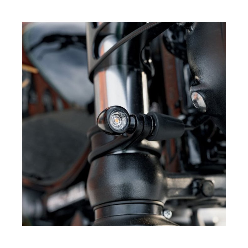 Motone, Pico LED turn signals. Black ECE approved. For front &amp; rear use. 12V. M8 threaded. Aluminum 