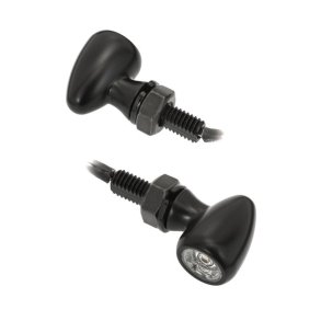 Motone, Pico LED turn signals. Black ECE approved. For front & rear use. 12V. M8 threaded. Aluminum 