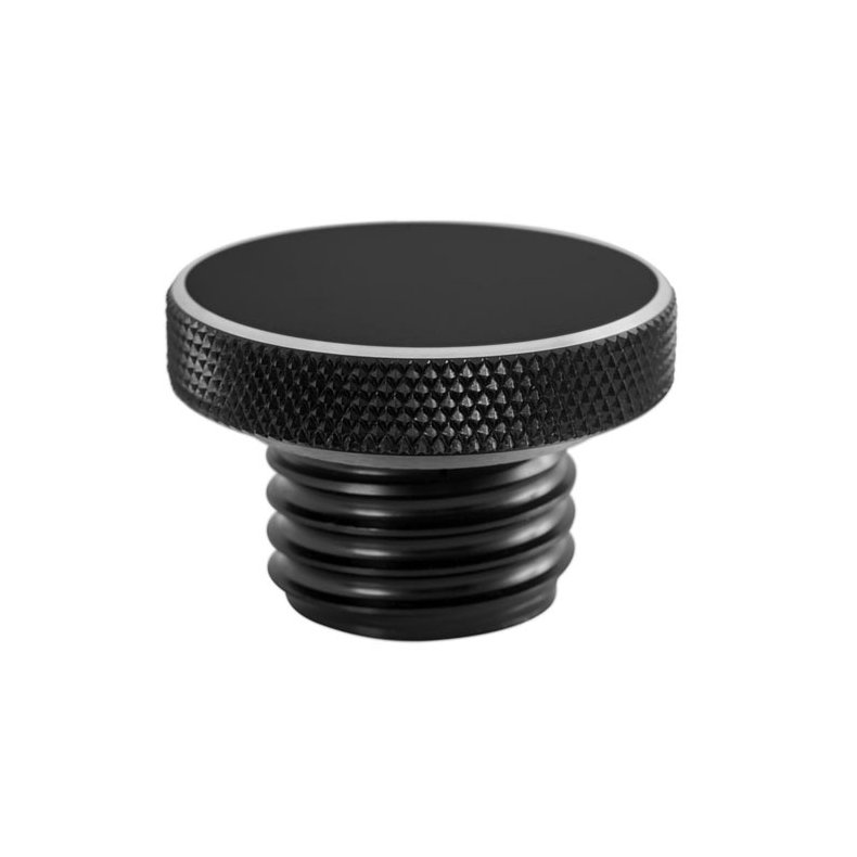 Motone, vented gas cap. Black aluminum 83-18 H-D; Triumph: some Bonneville, T100, America, Speedmast