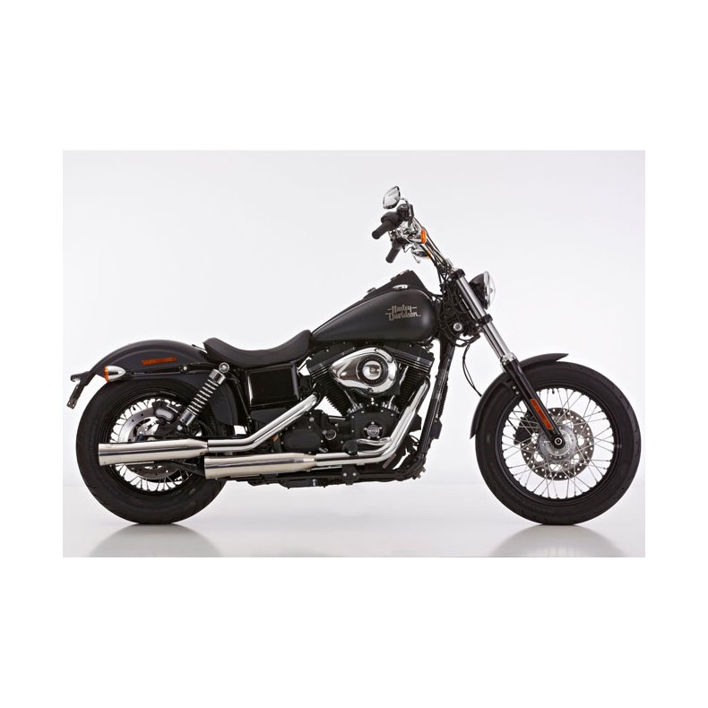 Falcon, Double groove Slip-ons exhaust Polished  06-09 FXDL; 06-16 FXDB; 06-16 FXDC; 06-10 FXD