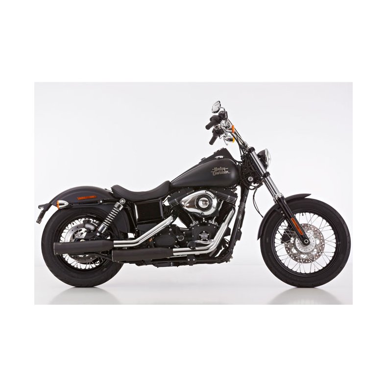Falcon, Double groove Slip-ons exhaust Black 06-09 FXDL; 06-16 FXDB; 06-16 FXDC; 06-10 FXD