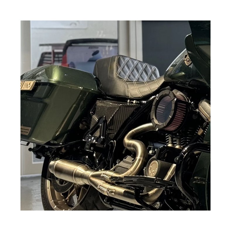 Tommy &amp; Sons, FXR style carbon side cover set. Woven 14-25 touring.