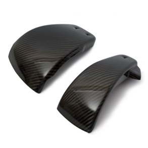 Tommy & Sons, Stock style carbon side cover set. Woven. 18-25 Softail without shock adjuster knob