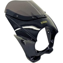 EMGO, MINI FAIRING. BLACK Gloss black cafe-racer style headlamp fairing. 