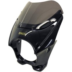 EMGO, MINI FAIRING. BLACK Gloss black cafe-racer style headlamp fairing. 