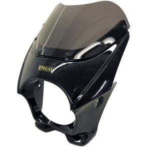 EMGO, MINI FAIRING. BLACK Gloss black cafe-racer style headlamp fairing. 