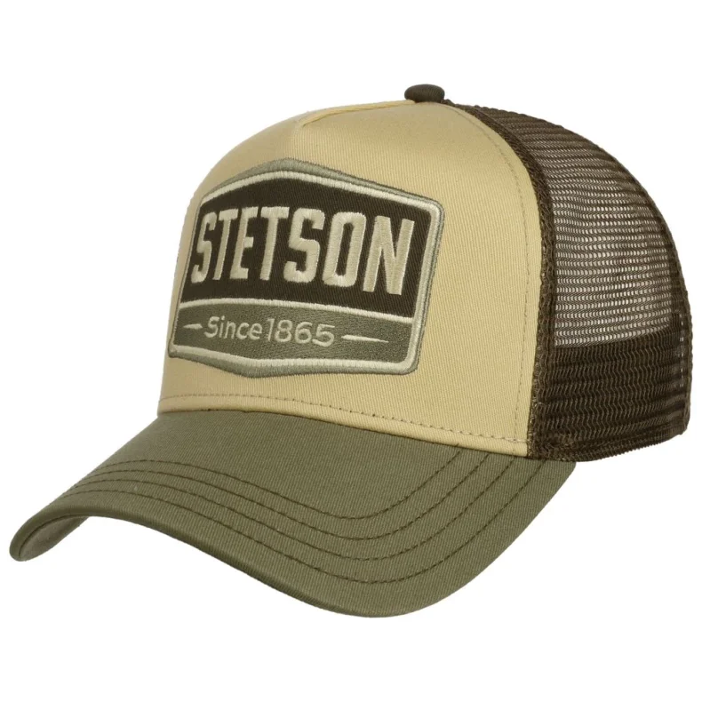 STETSON TRUCKER CAP GASOLINE GREEN/KHAKI - TRUCKER CAP