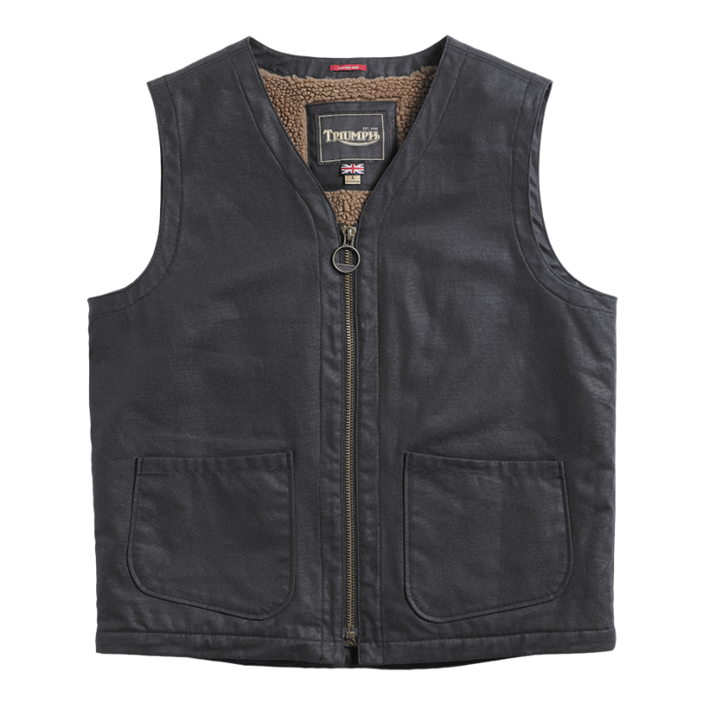 CLAYTON CASUAL WAXED VEST BLACK