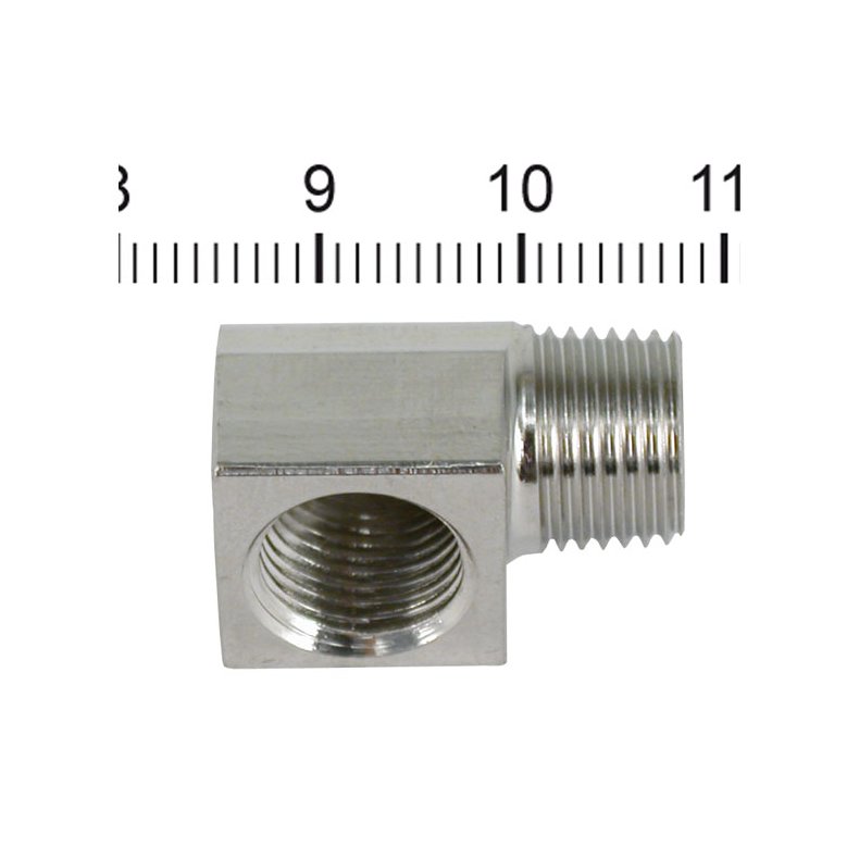 OIL LINE FITTING 90 DEGREE ; 1/8-27 N.P.T. MALE TO 1/8-27 NPT FEMALE