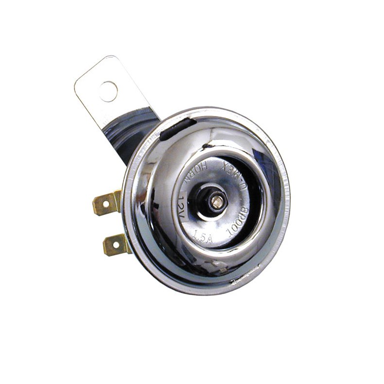 MINI HORN, 2.5", CHROME 12V; 1.5A; 100DB; 2.5"/65MM