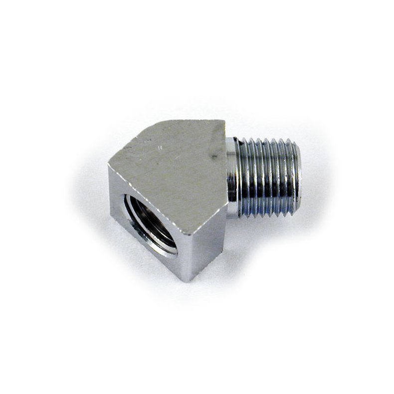 OIL GAUGE FITTING, 45 DEGREES Stainless; 1/8 NPT male to 1/8 NPT female threaded  Fits: > 38-99 B.T.