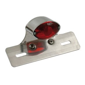 MINI-CATEYE TAILLIGHT ASSY, SINGLE (ECE) Chrome; ECE approved 