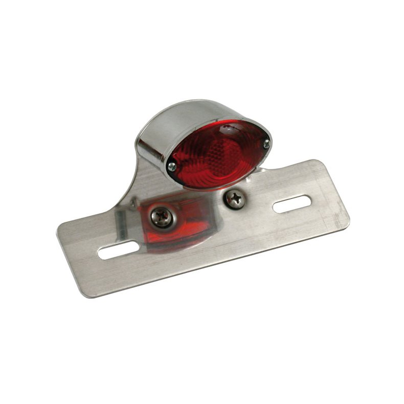 MINI-CATEYE TAILLIGHT ASSY, SINGLE (ECE) Chrome; ECE approved 