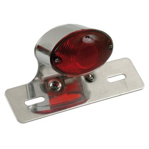 Medium cateye taillight. Chrome. Aluminum bracket