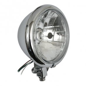 5 3/4 INCH BATES PRISMIC HEADLAMP, SORT ELLER CHROME