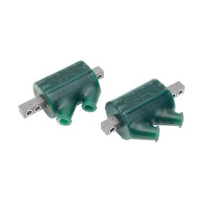 DYNATEK, DYNA DUAL TOWER IGNITION COILS. 12V, 3 OHM Green. 