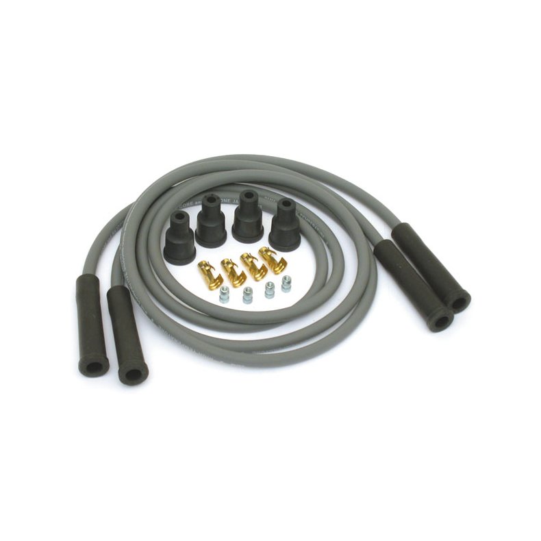 DYNATEK, UNIV. 7MM SPARK PLUG WIRE SET. GRAY Suppression core. 135 degree plug boot. 