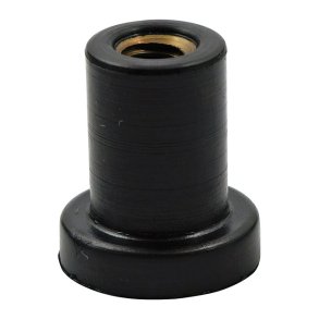 Neoprene well nut, 1/4-20 threaded 12.7mm shaft  x 21mm OAL. 