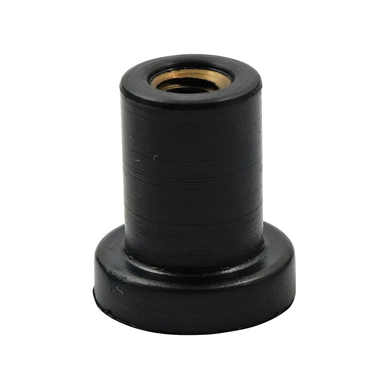 Neoprene well nut, 1/4-20 threaded 12.7mm shaft  x 21mm OAL. 