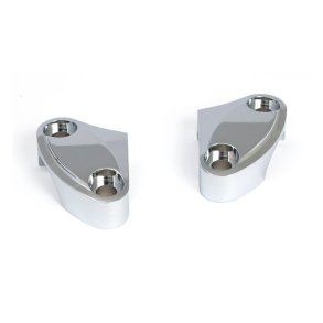 HANDLEBAR TOP CLAMP SET, SCALLOPED Billet aluminum 2-piece riser clamps to replace the stock