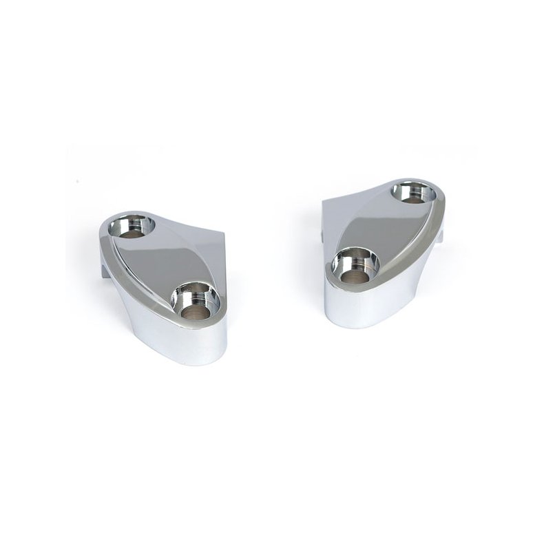 HANDLEBAR TOP CLAMP SET, SCALLOPED Billet aluminum 2-piece riser clamps to replace the stock