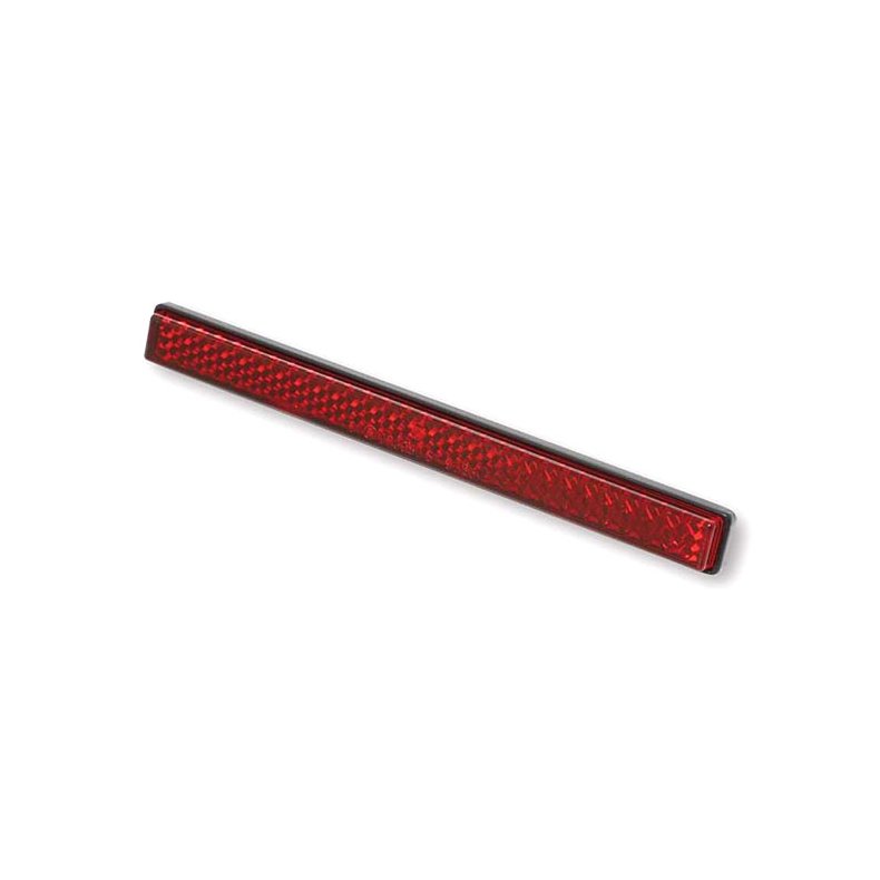 UNIVERSAL B-SEEN REFLECTOR RED; ECE APPROVED; RECTANGULAR, WITH M5 MOUNTING BOLT, 123 X 13 MM