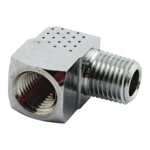 OIL FITTING ADAPTER, 90 DEGREE. CHROME 1/4