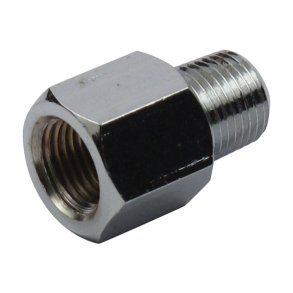 CHROME OIL GAUGE FITTING CHROME; ADAPTER 1/8