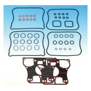 JAMES ROCKER COVER GASKET SET WITH PAPER GASKETS WITH SILICONE BEAD  Fits: > 86-90 ALL XL