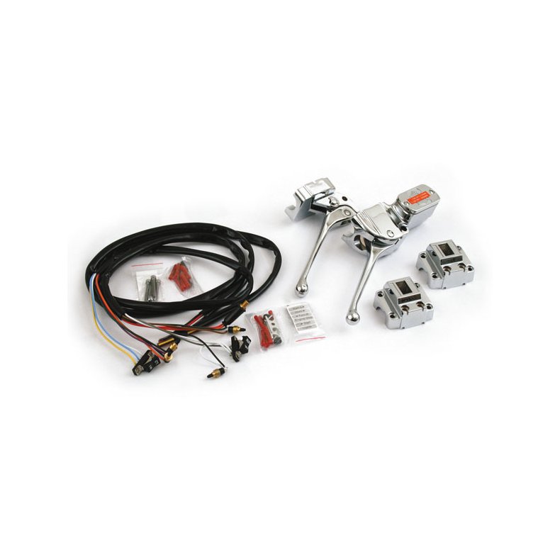 CHROME HANDLEBAR CONTROL KIT 3/4 INCH BORE; 