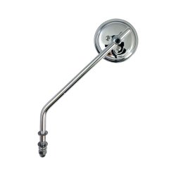 STEEL 3" ROUND MIRROR. CHROME, LONG STEM 