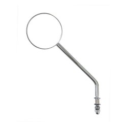 STEEL 3" ROUND MIRROR. CHROME, LONG STEM 