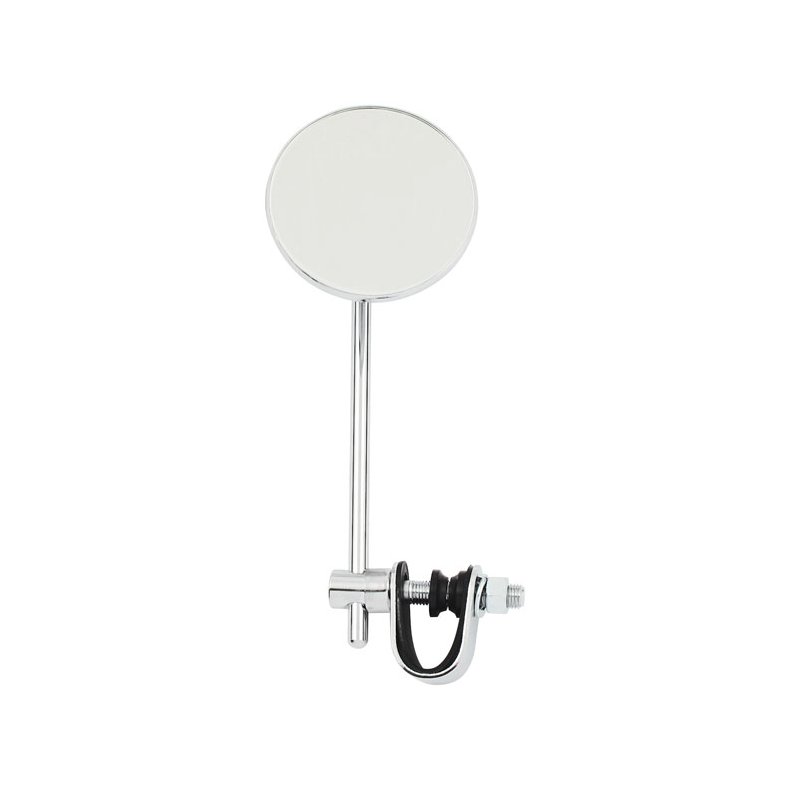 ROUND CLAMP-ON STYLE STEEL MIRROR, 3" WITH 6" STEM 3" diameter head with 6" stem. 