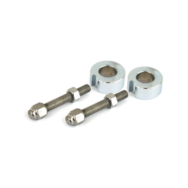 AXLE ADJUSTER KIT, CAP STYLE CHROME; INCL. SPACERS; OEM STYLE  Fits: > SOFTAILS 87-94