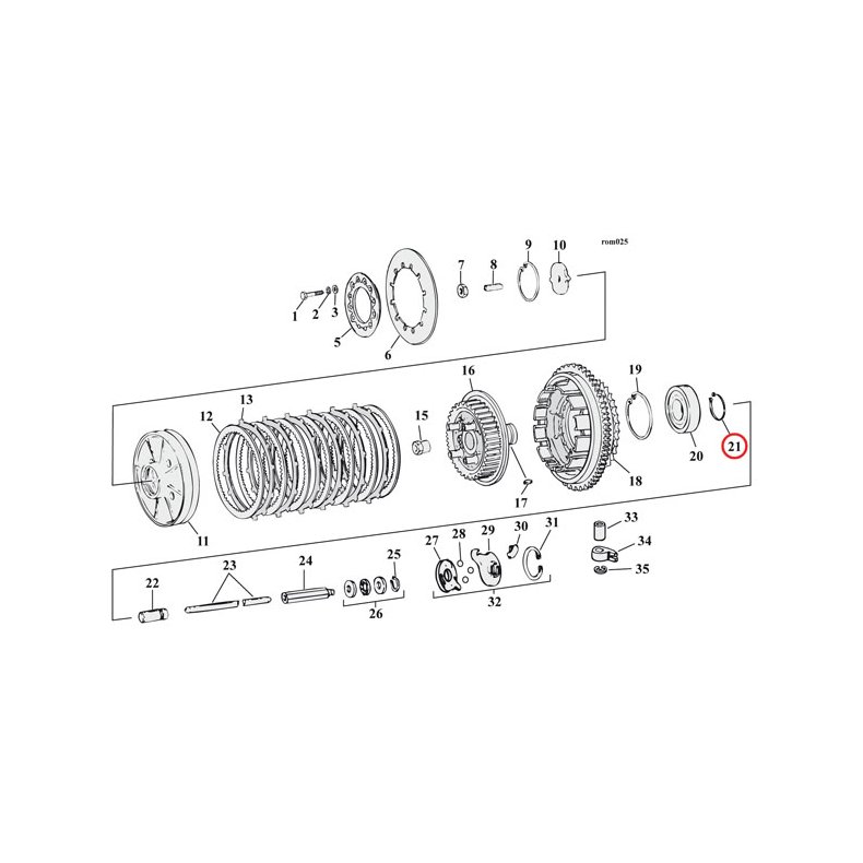 RETAINING RING, CLUTCH BEARING Fits: > 84-89 5-SP B.T.; L84-86 4-SP B.T.