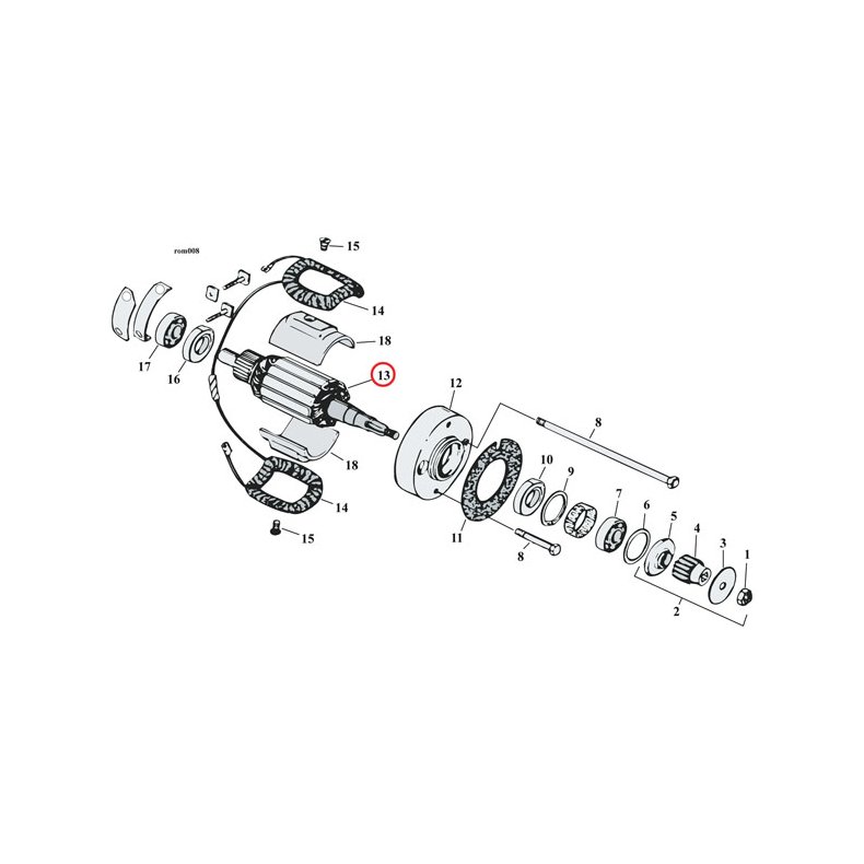 ARMATURE, GENERATOR. 6-VOLT 32E 3-BRUSH  Fits: > 32-57 B.T.; 54-57 KH, XL (NU)