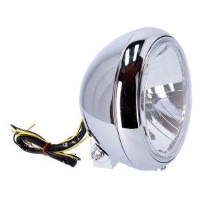HEADLAMP FL MODELS CHROME; H4; PRISMIC REFLECTOR; CLEAR LENS; ECE APPROVED