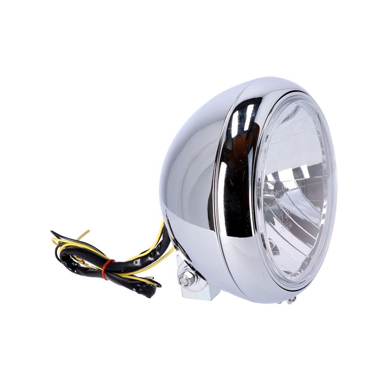 HEADLAMP FL MODELS CHROME; H4; PRISMIC REFLECTOR; CLEAR LENS; ECE APPROVED