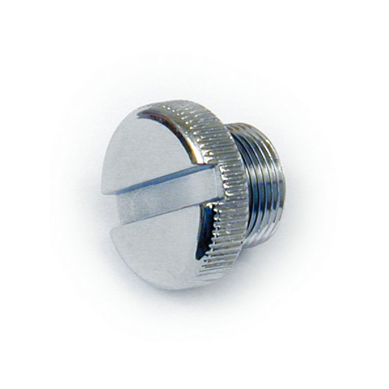 TRANSMISSION FILL PLUG. OEM ROUND SLOTTED Chrome.