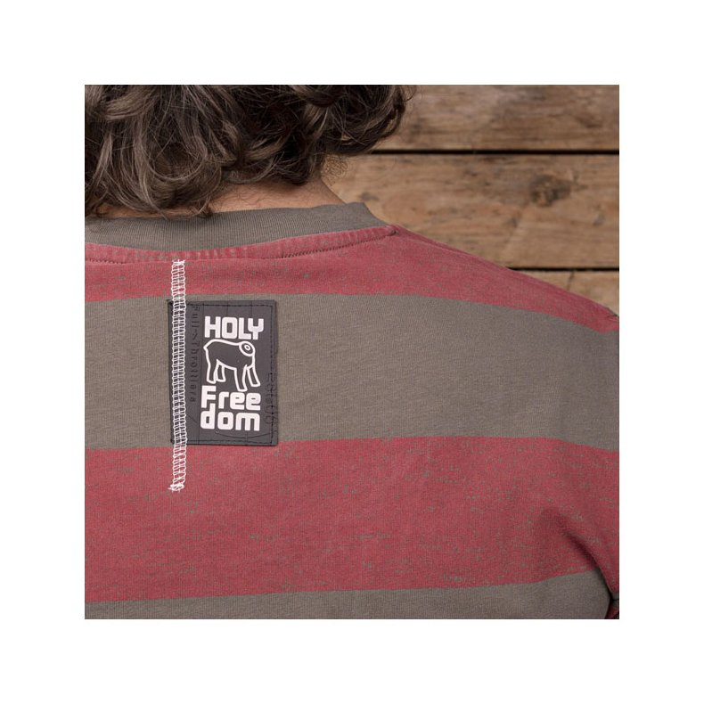 HOLY FREEDOM KRUGER STRIPED T-SHIRT OLIVE GREEN/BORDEAUX