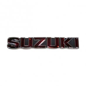 SUZUKI GAS TANK EMBLEM, BLACK/RED