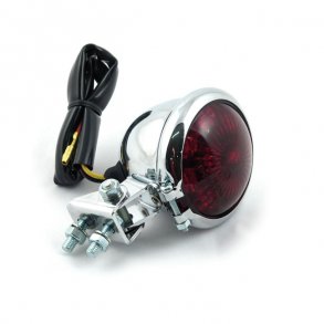 BATES STYLE LED BAGLYS KROM MED RD GLAS