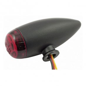 BLACK w RED LENS: MICRO LED BULLET TAILLIGHT