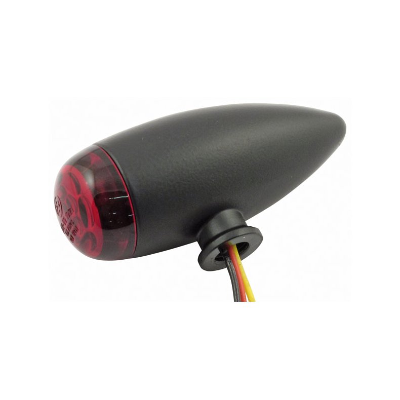 BLACK w RED LENS: MICRO LED BULLET TAILLIGHT