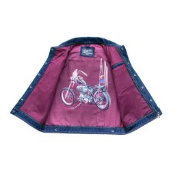 13 1/2 RAIN SPLITTER DENIM VEST, SORT ELLER BL.