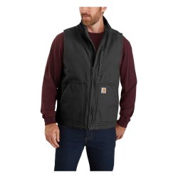 CARHARTT SHERPA-LINED MOCK-NECK VEST BLACK 