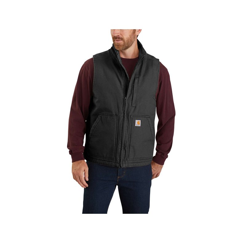 CARHARTT SHERPA-LINED MOCK-NECK VEST BLACK 