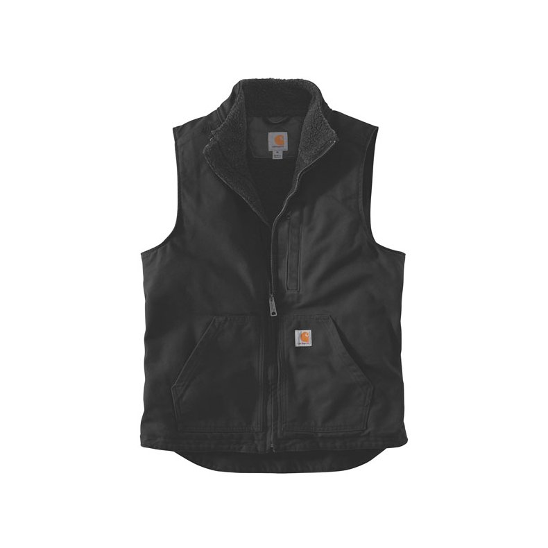 CARHARTT SHERPA-LINED MOCK-NECK VEST BLACK 