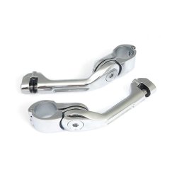 FOOT PEG MOUNT KIT SHORT CHROME  Fits: > ALL 1-1/4" ENGINE GUARDS